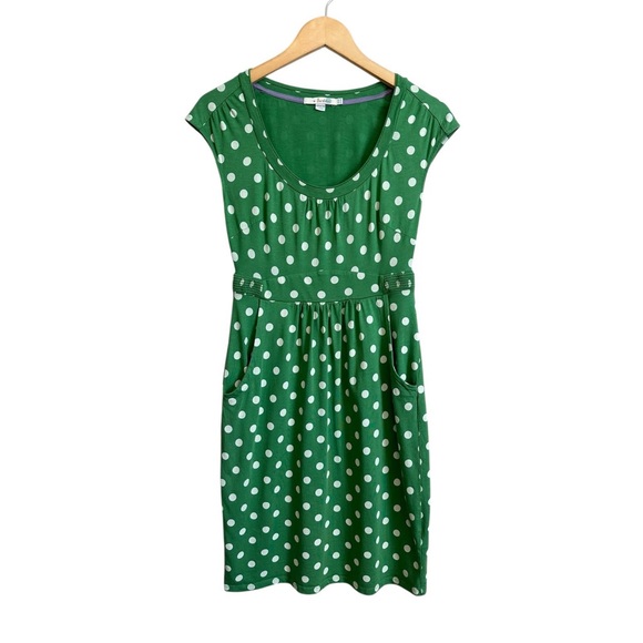 Boden Dresses & Skirts - Boden Green and White Polka Dot Mini Dress